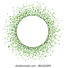 Round frame with clovers, vector