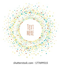 Round frame. Color dots. Vector illustration