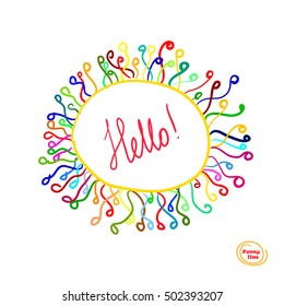 round frame of colorful lines. Vector