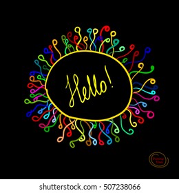 round frame of colorful lines. Vector