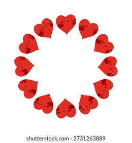 Marco redondo con un corazón cómico.