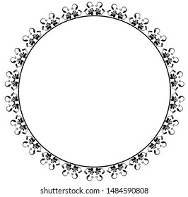 Round frame concept of Peacock with feather - Indian Traditional and Cultural Rangoli, Alpona, Kolam or Paisley vector line art