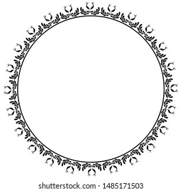Round Frame concept of Peacock with feather - Indian Traditional and Cultural Rangoli, Alpona, Kolam or Paisley vector line art 