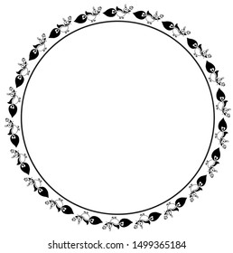 Round Frame concept of Peacock Holding a Flower - Indian Traditional and Cultural Rangoli, Alpona, Kolam or Paisley vectro line art 