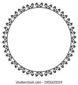 Round Frame concept of Sunrise concept of flower with spirals - Indian Traditional and Cultural Rangoli, Alpona, Kolam or Paisley vector line art 