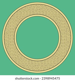 Round frame with contour isometric texture. Vector illustration