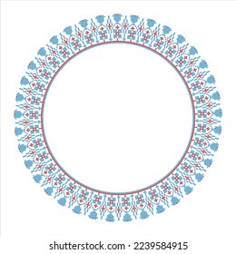 Round frame cross-stitch motifs folk embroidery 