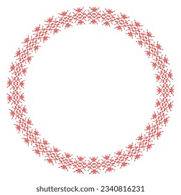 Round frame cross-stitch motifs folk embroidery 