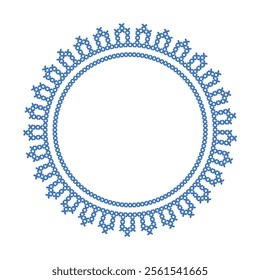 Round frame cross-stitch motifs folk embroidery 