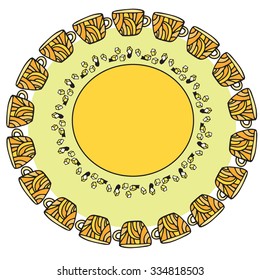 Round frame with a cup