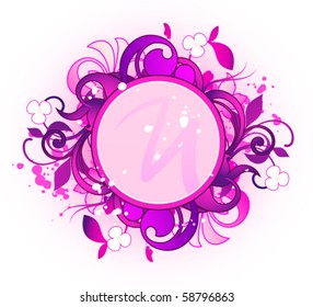 Round frame is decorated design elements