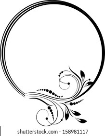Round frame with decorative branch
