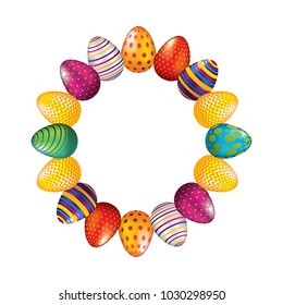 round frame decorative easter eggs ornament