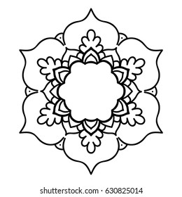 Round frame. Decorative element  can be used for greeting card, wedding invitation. Doodle emblem.