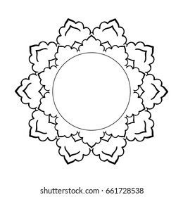 Round frame. Decorative element  can be used for greeting card, wedding invitation. Doodle emblem.