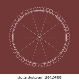 Round frame with decorative elements. Vector illustration.