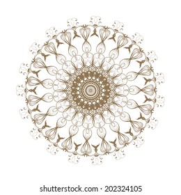 Round frame with decorative elements. Vector illustration.