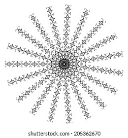 Round frame with decorative elements. Vector illustration.