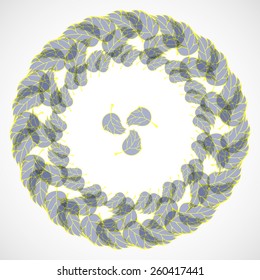 Round frame with decorative elements. Vector illustration.