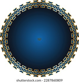 ROUND FRAME Decorative line art frame for design template. Elegant vector element Eastern style, a place for text. Golden outline floral border. Lace illustration for invitations and greeting cards
