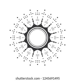 Round frame for design with abstract geometric pattern. Circle frame. Elegant element for printing of cards, invitations, books, for textiles, engraving, wooden furniture, forging. Vector.
