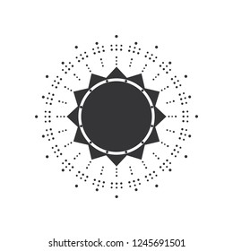 Round frame for design with abstract geometric pattern. Circle frame. Elegant element for printing of cards, invitations, books, for textiles, engraving, wooden furniture, forging. Vector.
