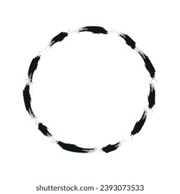 the round frame is drawn with brushstrokes in ink