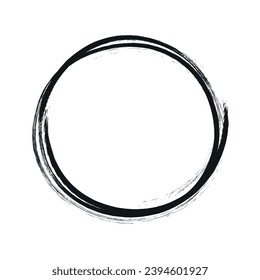 the round frame is drawn with brushstrokes in ink