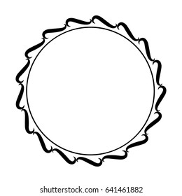round frame element vintage stamp