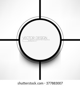 round frame flat black and white design