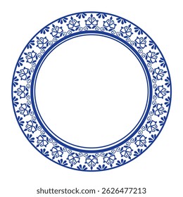 Muster mit rundem Rahmen. Ringform. für Dekoration, Hintergrund, Wohnkultur, Keramik, Stoff, Fliesen. kreisförmiger Rahmen.