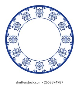 Runde Rahmen Muster florales Design. Ringform. botanisches, natürliches Thema. für Dekoration, Hintergrund, Wohnkultur, Keramik, Stoff, Fliesen. kreisförmiger Rahmen.