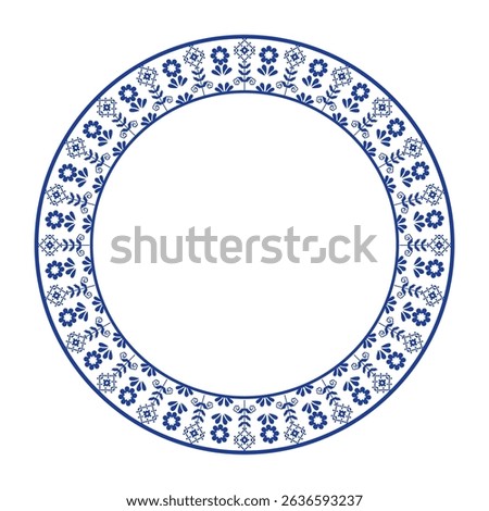 Round frame. floral design. ring shape. botanical natural theme. for decoration, pattern, background, home decor, ceramic, fabric, tile. circular border.