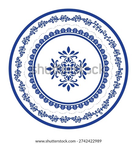 Round frame. floral design. ring shape. botanical natural theme. for decoration, ceramic, fabric, tile. flower circular border.