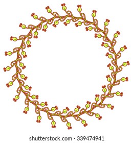 Round frame with floral ornament
