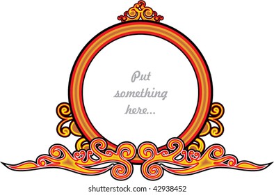 round frame with floral ornament in the classical style
