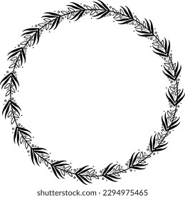 Round frame with floral ornament for your text