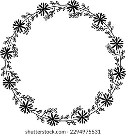 Round frame with floral ornament for your text