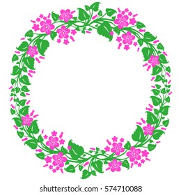 round frame, floral wreath, vector graphics-3