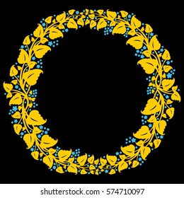 round frame, floral wreath, vector graphics-5