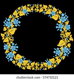 round frame, floral wreath, vector graphics-9