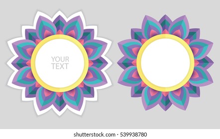 Round frame with flower papercut Design