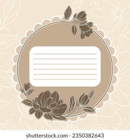 round frame flower picture vector illustrator
