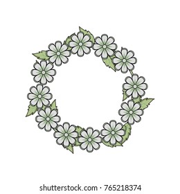round frame flower  vector illustration
