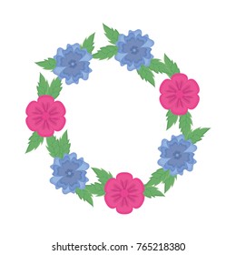 round frame flower  vector illustration