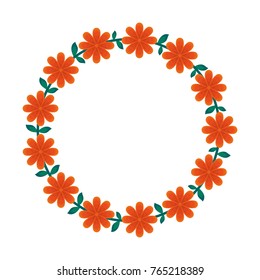 round frame flower  vector illustration