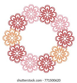round frame flower vector illustration