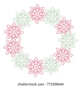 round frame flower vector illustration