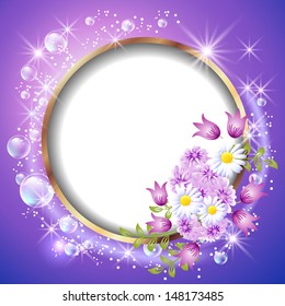 Round frame and flowers