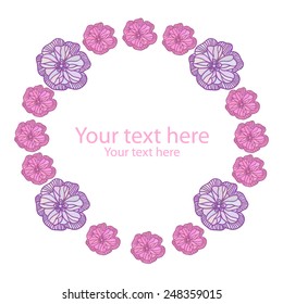 Round frame with flowers